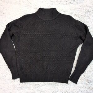 Magaschoni Sweater Womens S Black Cozy Comfort‎ Casual Preppy Textured Soft